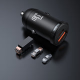 Mcdodo 33W Cool Series Mini Dual Port Fast Car Charger With LED Light (USB-C + USB-A )