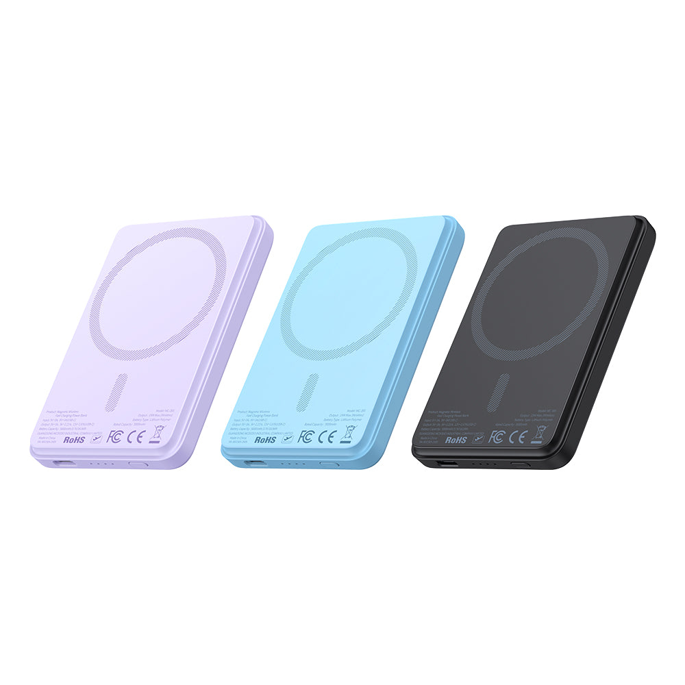 MCDODO MC395 Mini Magnetic 15W Wireless Fast Charging Power Bank 5000mAh (Black, Blue, Purple)