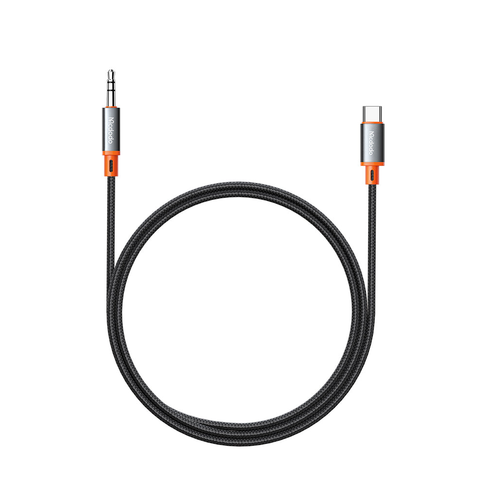 Mcdodo USB Type C to 3.5mm AUX Jack Coil Cable Castle Series 1.2m(Black)