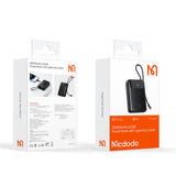 Mcdodo Rainbow Series Digital Display 1C+2A Power Bank Type-c 22.5W(20000mAh, Black)