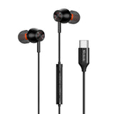 Mcdodo Alloy/ Nylon Type-C Wired Earphone Length 1.2 m(Black)