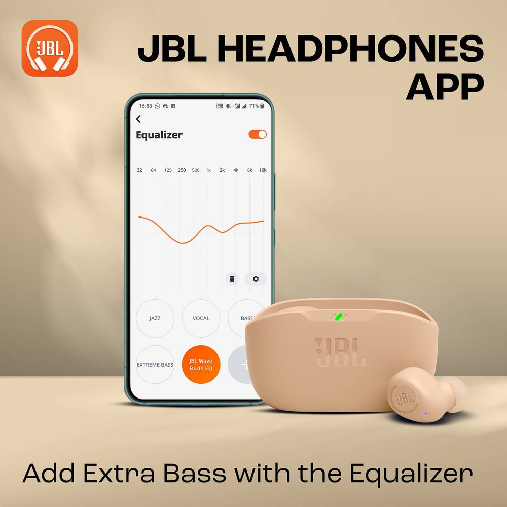 JBL Wave Buds Bluetooth Wireless Earbuds (TWS) with Mic(Black,Beige)