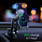 Mcdodo Car Mount Car Phone Holder With 15W  Wireless Fast Charger Compatible with Most Phone (Black)