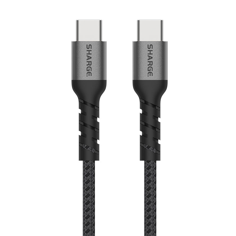 Sharge USB-C to C Braided Cable Multiple Device Compatibility(Black)