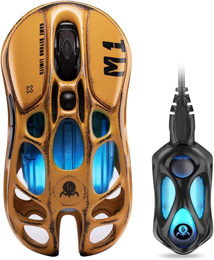 GravaStar Mercury M1 Pro Gaming Mouse/ Magnesium Alloy Lightweight, Wireless 2.4G Mouse (88g)