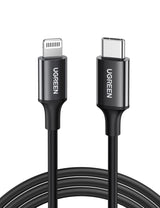 UGREEN USB-C to Lightning M/M Cable Rubber Shell 1m Black