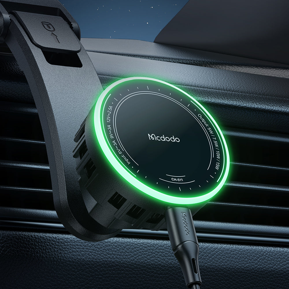 Mcdodo 15W Magnetic Wireless Car Charger with Cooling Fan Type-C (for Center console)