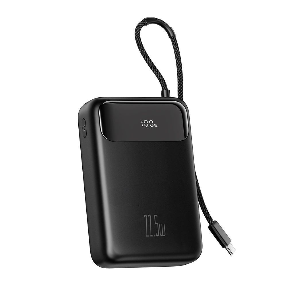 Mcdodo 22.5W Digital Display 1C+1A Power Bank Built-in Cable (20000mAh,Black)