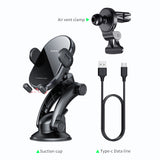 Mcdodo Car Mount Car Phone Holder With 15W  Wireless Fast Charger Compatible with Most Phone (Black)