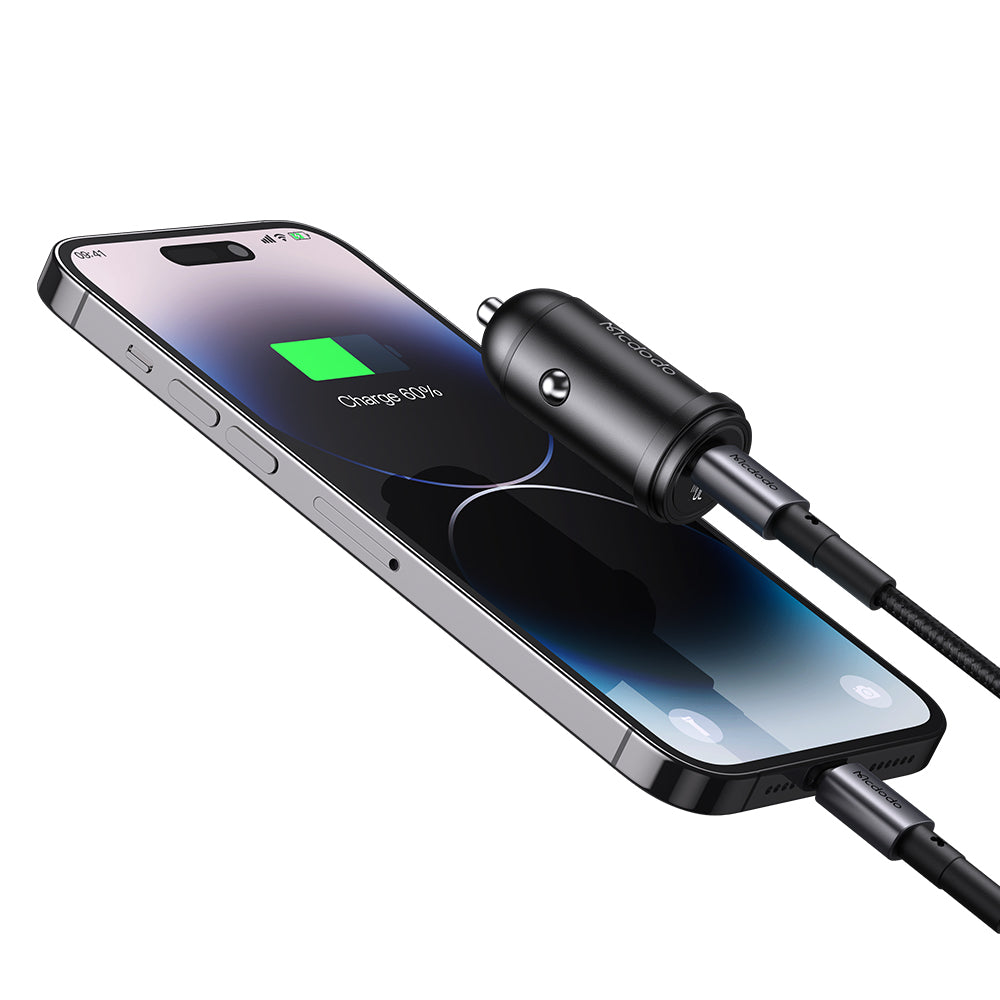 Mcdodo 30w Fast Car Charger + 36w USB-C to Apple iPhone Lightning Cable 1.2M(Black)