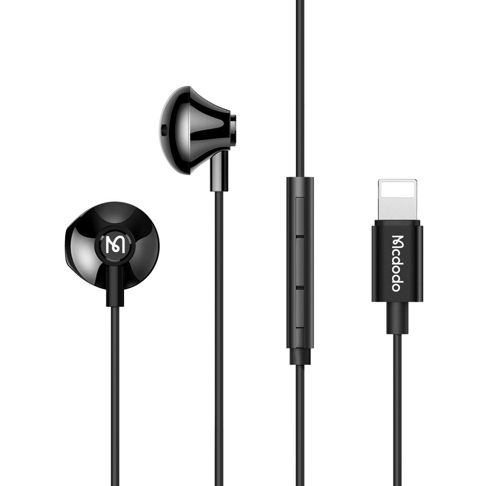 Mcdodo Achievement Series Lightning Wired Earphone Length 1.2 m(Black)