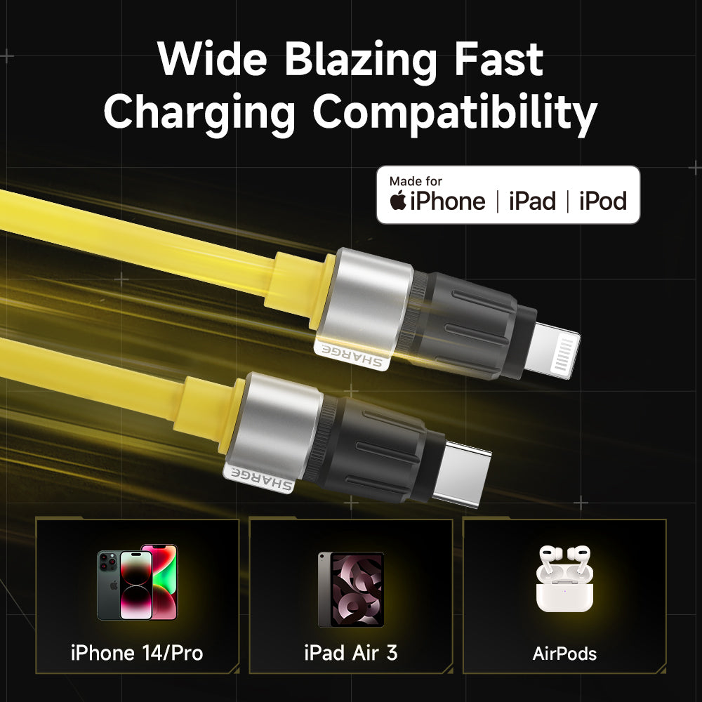 Sharge USB-C to Lightning Phantom MFI Certified Cable (1.2M)