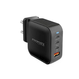 Promate 100W Power Delivery GaNFast™ Charger Adapter Quick Charge 3.0(Black)