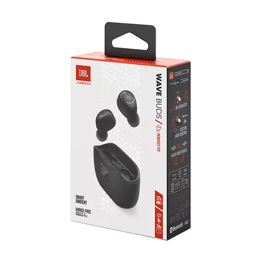 JBL Wave Buds Bluetooth Wireless Earbuds (TWS) with Mic(Black,Beige)