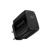 Promate 65W Super Speed GaNFast® Charging Adapter with Dual USB Ports(Black,White)