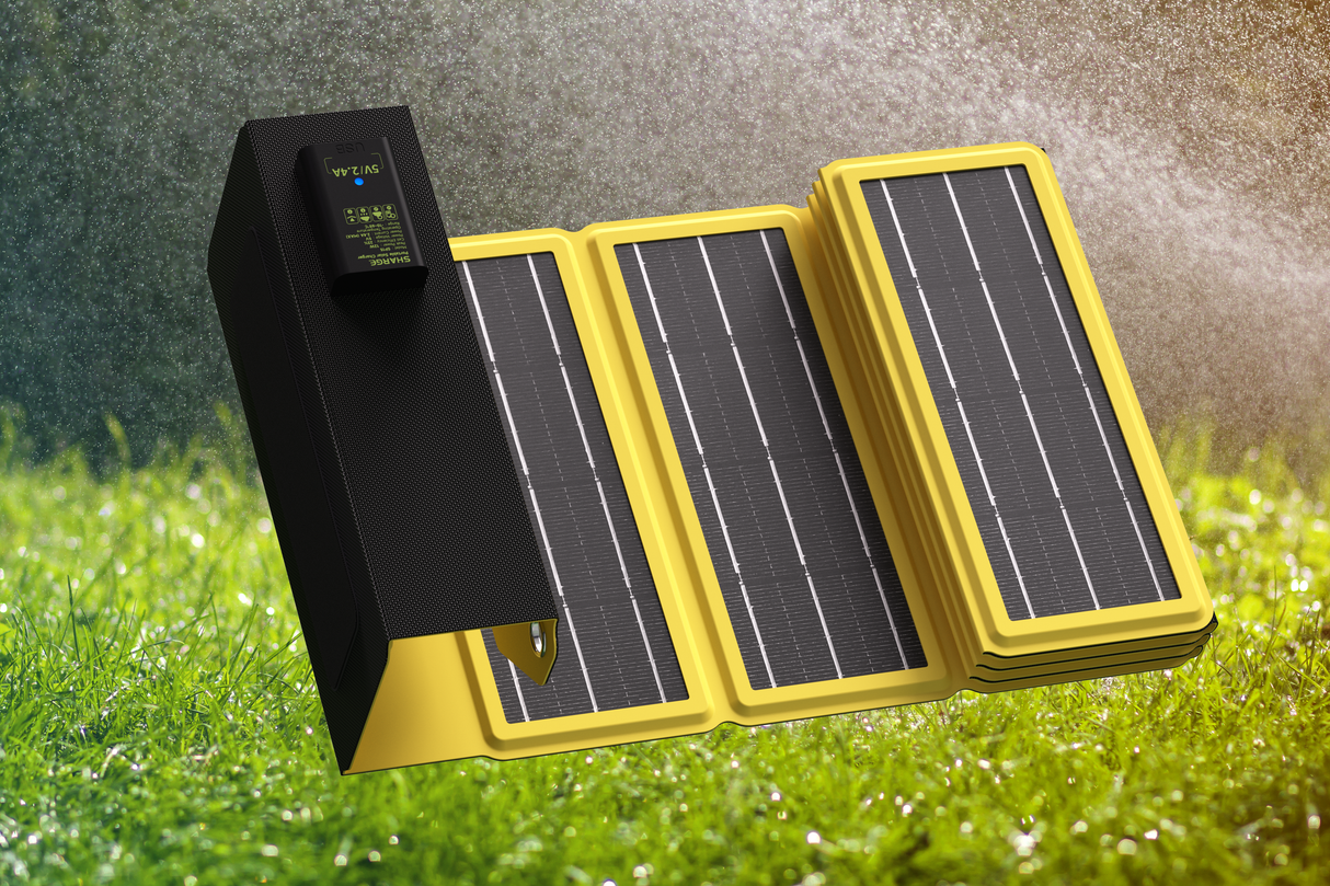 Sharge Solar Charging Armor Water-resistant & Durable and Easy to Carry Power Bank .