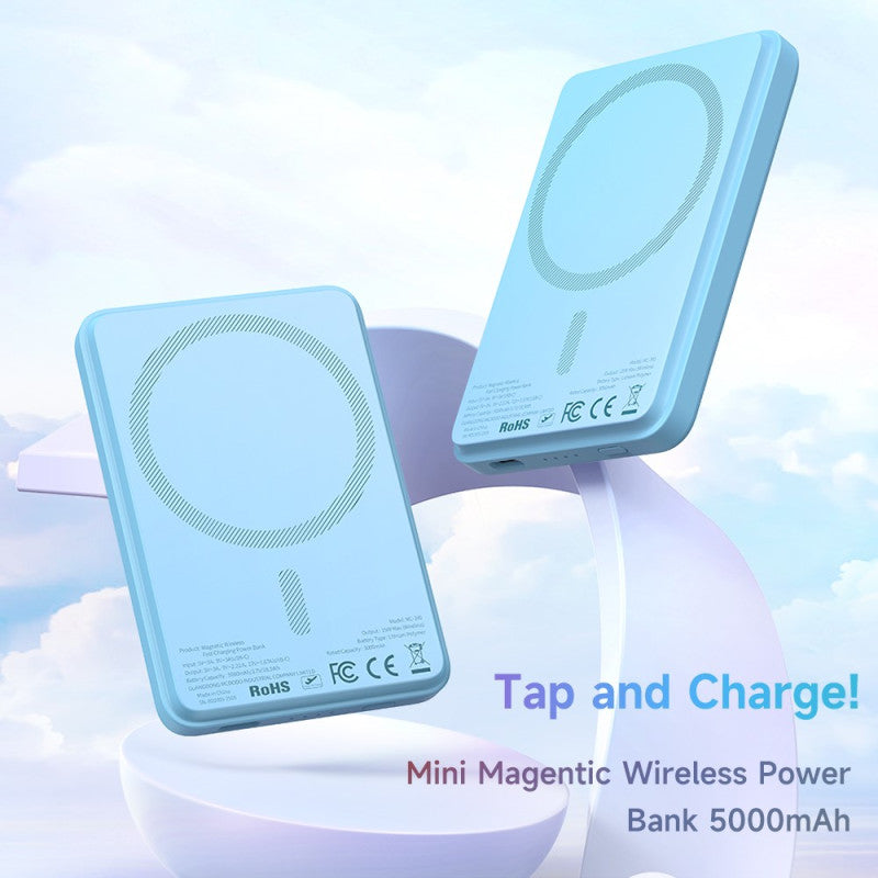 MCDODO MC395 Mini Magnetic 15W Wireless Fast Charging Power Bank 5000mAh (Black, Blue, Purple)